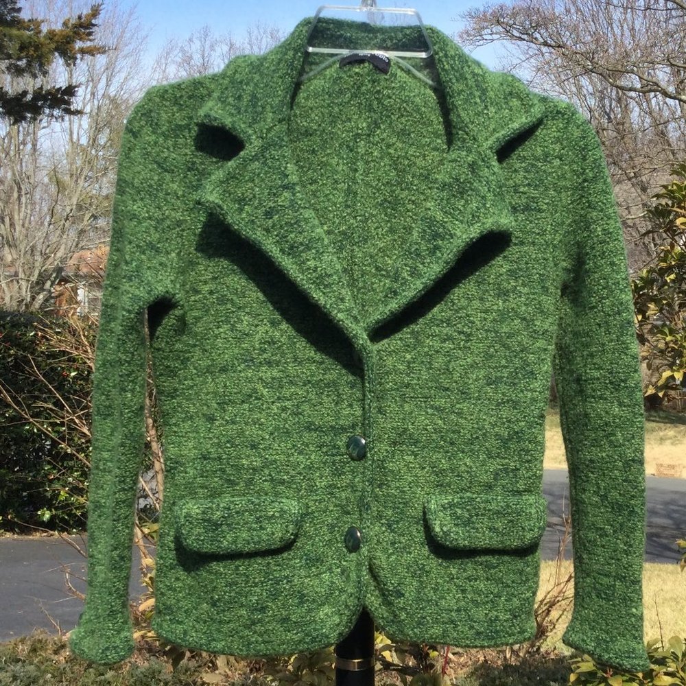 Sutton Studio Green Tweated SweaterJacket
